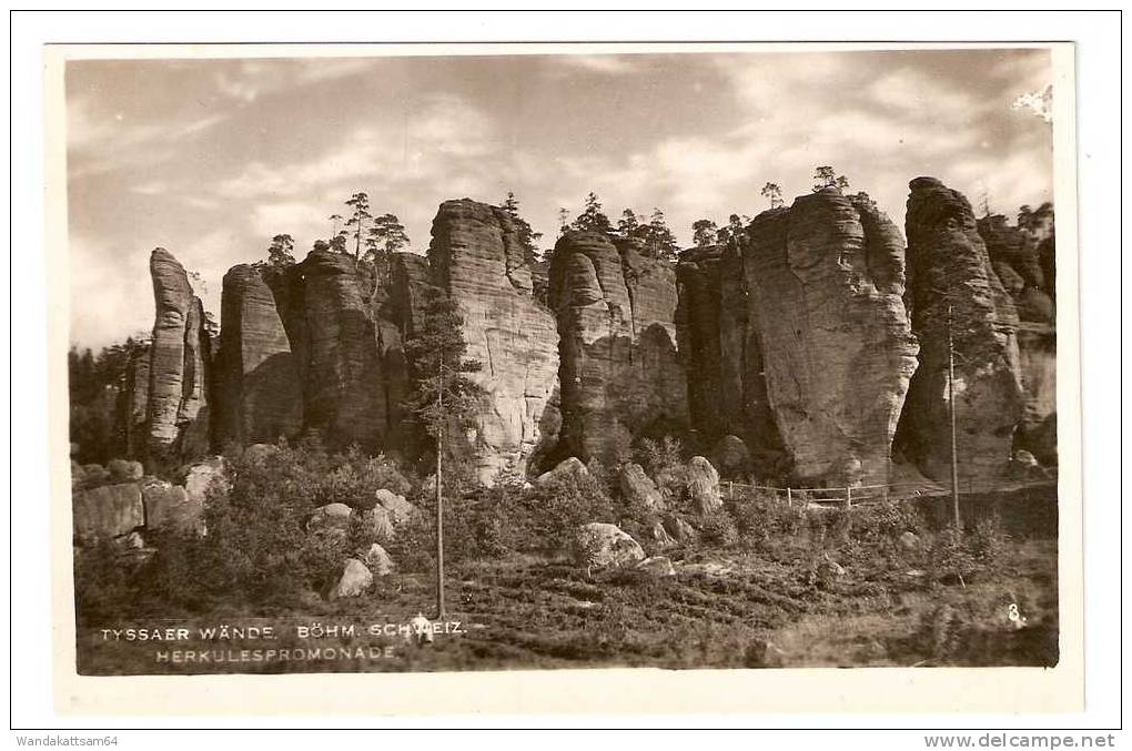 AK 3. TYSSAER WÄNDE, BÖHM. SCHWEIZ. HERKULESPROMENADE - Böhmen Und Mähren