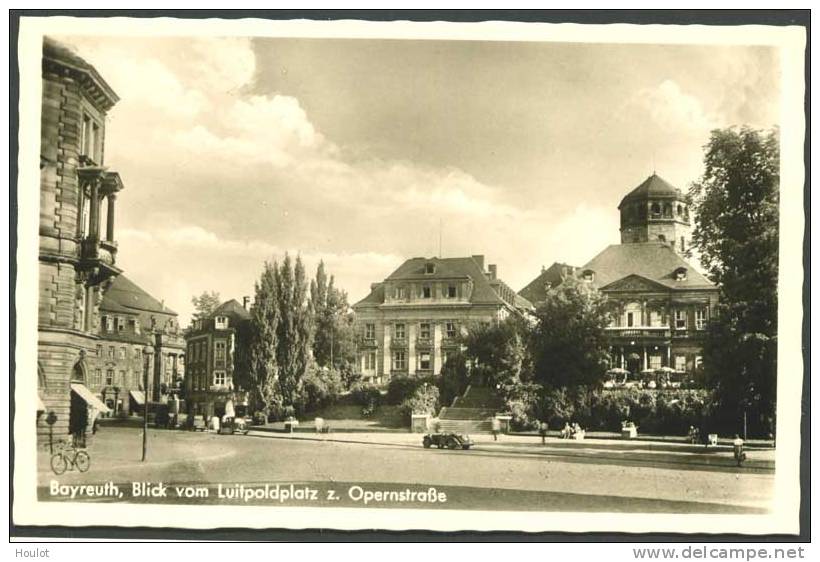 Bayreuth, Schöne Alte Schwarzweiß-Ansichtskarte Vom Luitpoldplatz, Die Karte Ist Ungelaufen Und In Bester Sammlerqualitä - Bayreuth