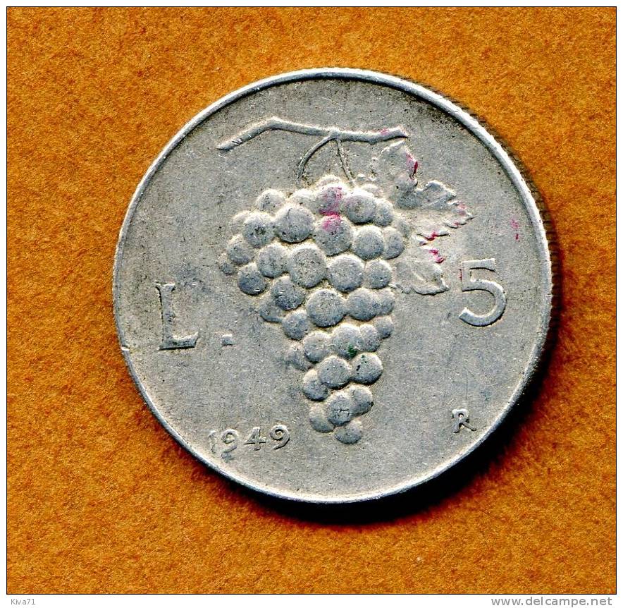 5 Lires "ITALIE" Aluminium  1949 - 5 Liras