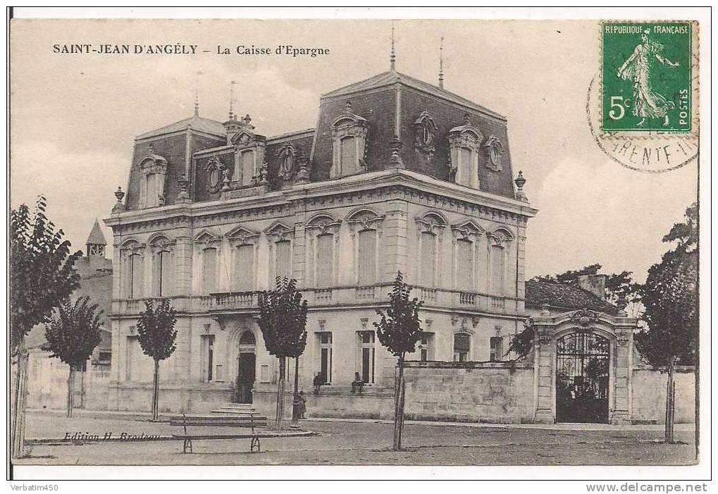 17..ST JEAN D ANGELY..LA CAISSE  D EPARGNE...1912 - Saint-Jean-d'Angely