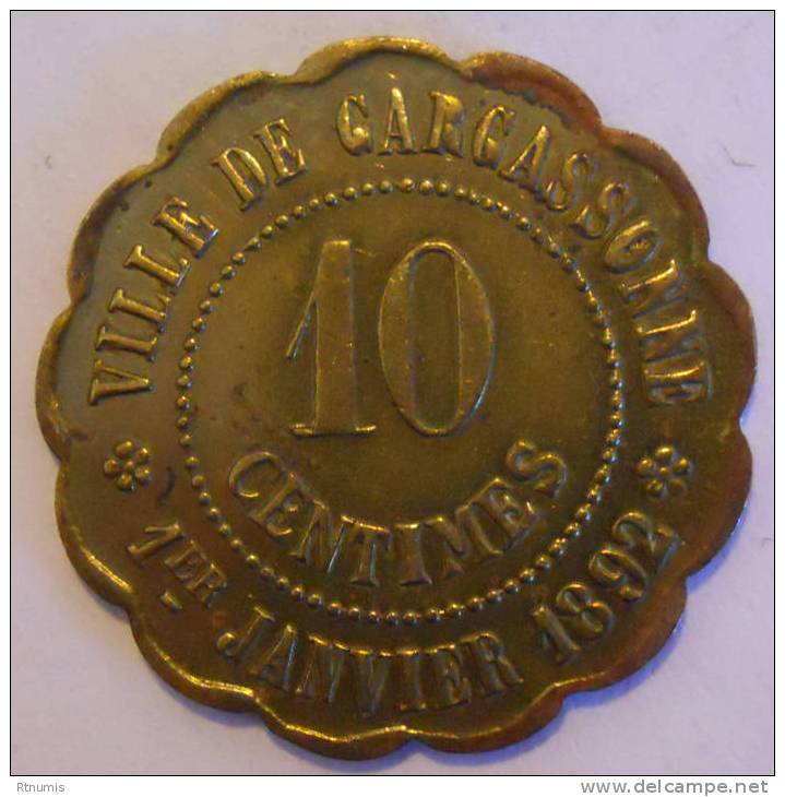 Carcassonne 11 Fourneaux Démocratiques 10 Centimes Elie 10.2 - Monetary / Of Necessity