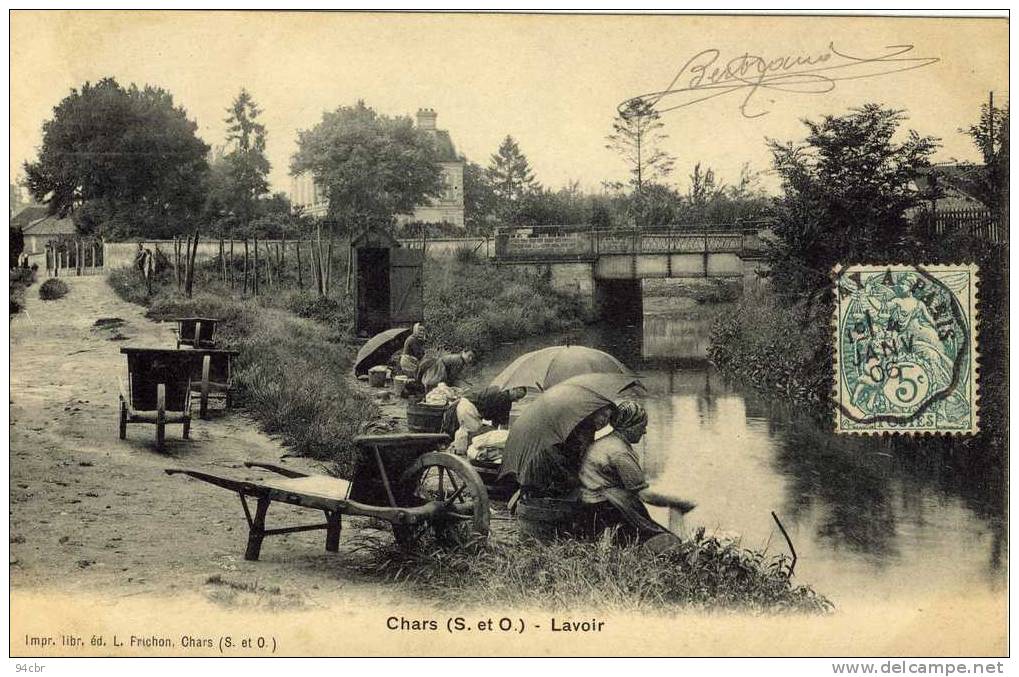 CPA (95)   CHARS    Lavoir - Chars