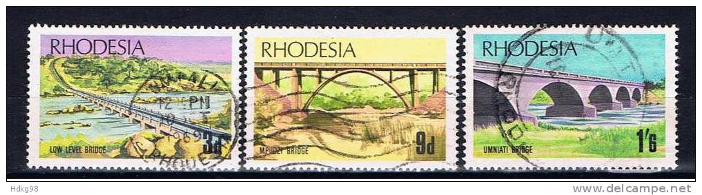 Rhodesien 1969 Mi 84-86 Brücken - Rhodesien (1964-1980)