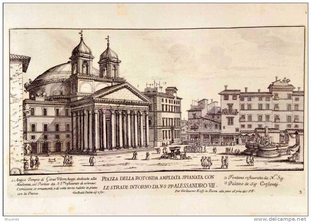 Entier Postal  Sur Carte Postale  Illustrée "Le Panthéon De Rome En  1665-67" - Entiers Postaux