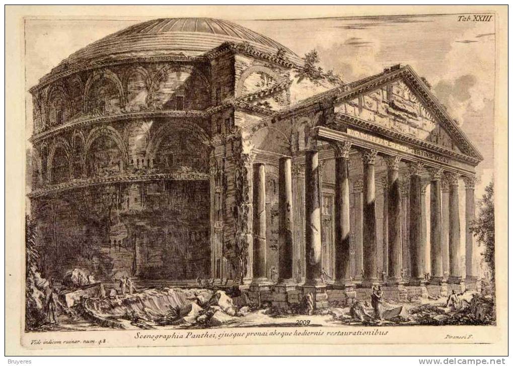 Entier Postal  Sur Carte Postale  Illustrée "Le Panthéon De Rome En  1762" - Interi Postali