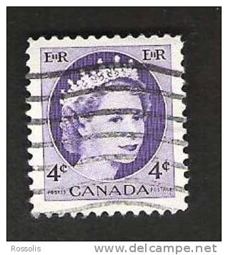 Canada Sc 340 YT 270 Queen Elizabeth II 1954 Oblitéré Used - Used Stamps