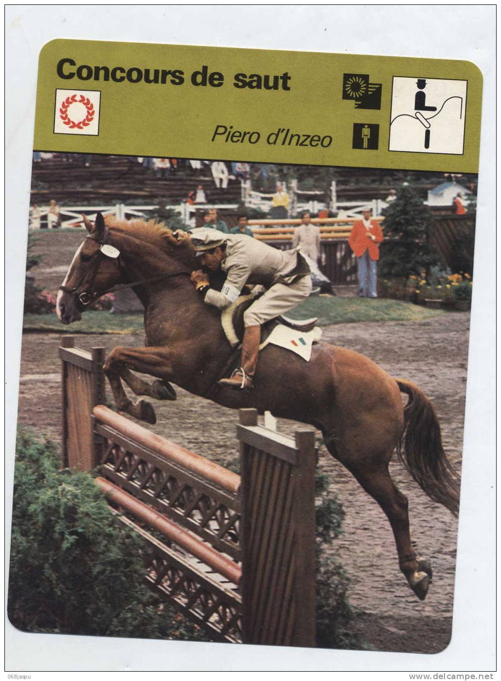 Fiche Hippisme Concours De Saut Jockey D'inzeo - Hipismo