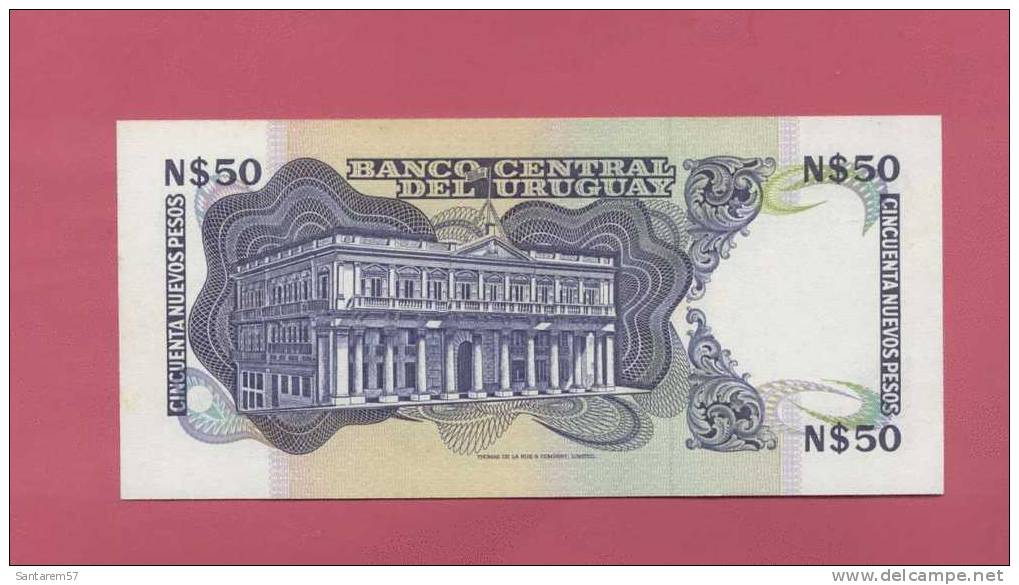 Billet De Banque Nota Banknote Bill 50 NUEVOS PESOS URUGUAY Non Circulé - Uruguay