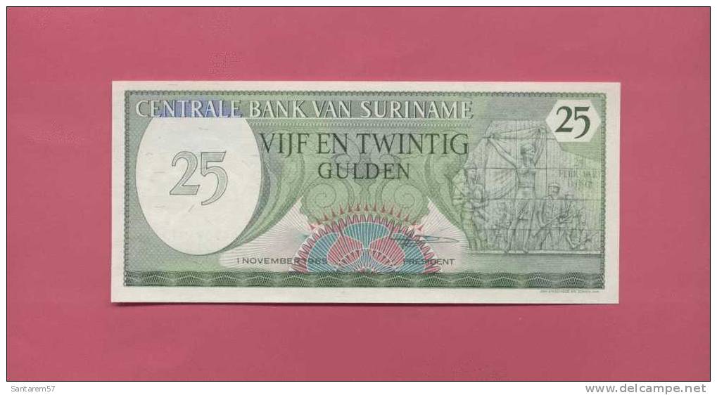 Billet De Banque Nota Banknote Bill 25 VIJF EN TWINTIG GULDEN SURINAME Non Circulé 1985 - Surinam