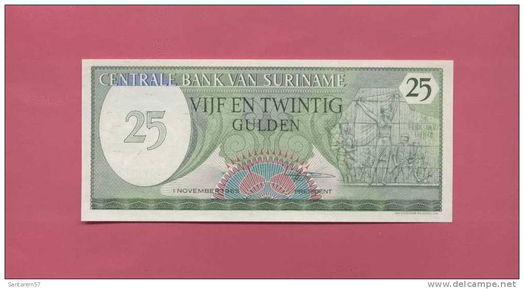 Billet De Banque Nota Banknote Bill 25 VIJF EN TWINTIG GULDEN SURINAME Non Circulé 1985 - Suriname