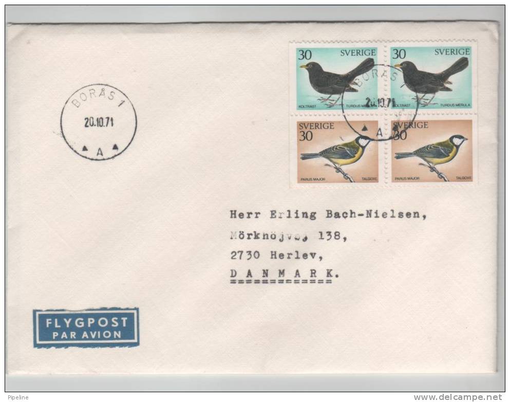 Sweden Cover With BIRD Stamps In Pair.Boraas 20-10-1971 - Nuevos