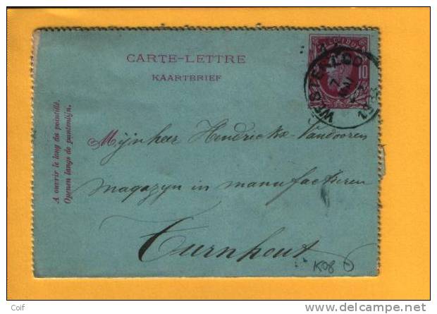Kaartbrief (Carte-lettre) (type Zegel 30)  Met Cirkelstempel WESTERLOO(VK) - Letter-Cards