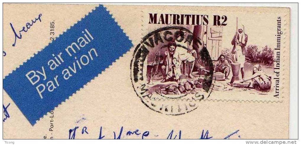 ILE MAURICE - HOTEL LA PIROGUE WOLMAR - BELLE AFFRANCHISSEMENT IMMIGRANTS INDIENS ( VOIR SCANS ) - Mauritius (1968-...)