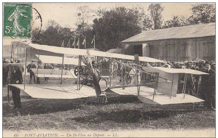 CPA 91 JUVISY Port Aviation Un Bi-plan Avion Au Départ Animation 1909 - Juvisy-sur-Orge