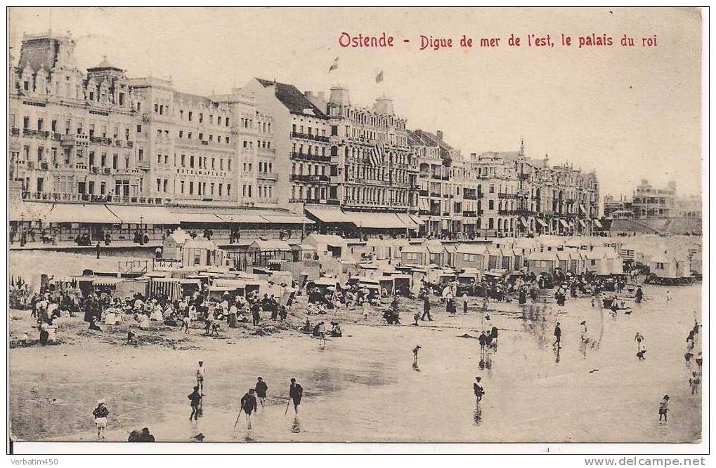 BELGIQUE....OSTENDE...DIGUE DE MER DE L EST..LE PALAIS DU ROI...TRES ANIME - Oosterzele