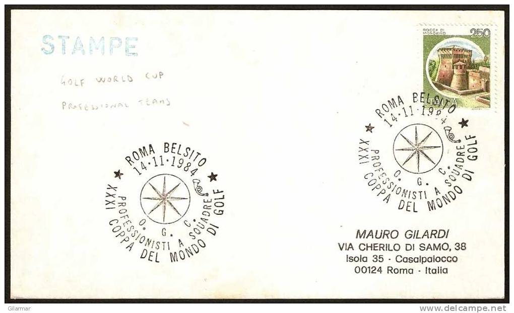 ITALIA ROMA 1984 - COPPA DEL MONDO DI GOLF - PROFESSIONISTI A SQUADRE - CARD - Golf