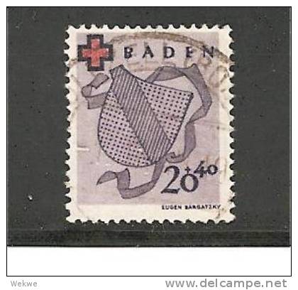 FrzMi.Nr.43A O/ (1949) Baden, Rotes Kreuz, 20 Pfg. - Baden