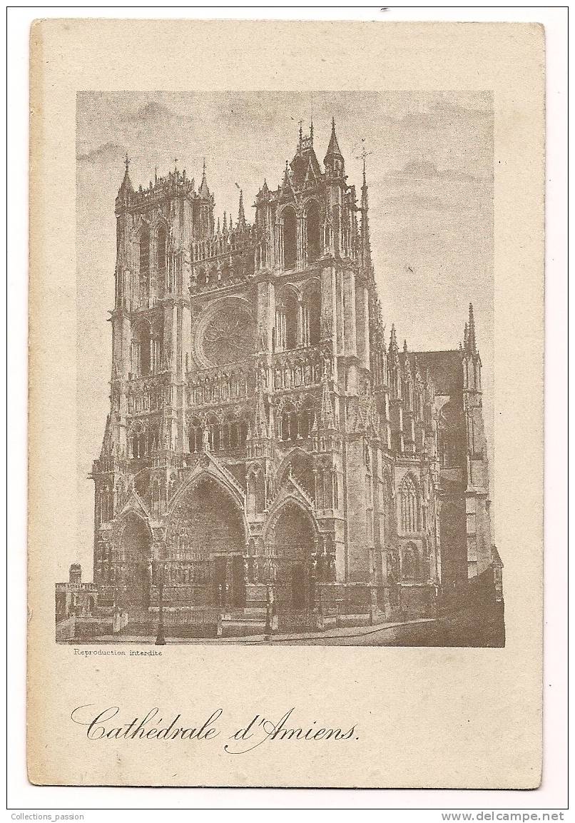 Cp , 80 , CATHEDRALE D'AMIENS , écrite - Amiens