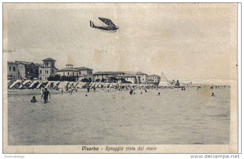 VISERBA  SPIAGGIA  VISTA DAL MARE -AEREO    - FP - Rimini