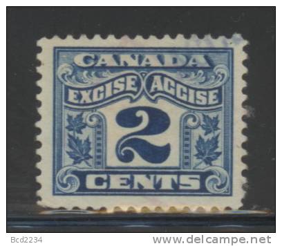 CANADA REVENUE - EXCISE TAX 2 CENTS BLUE - USED - VAN DAM # FX36 - Steuermarken