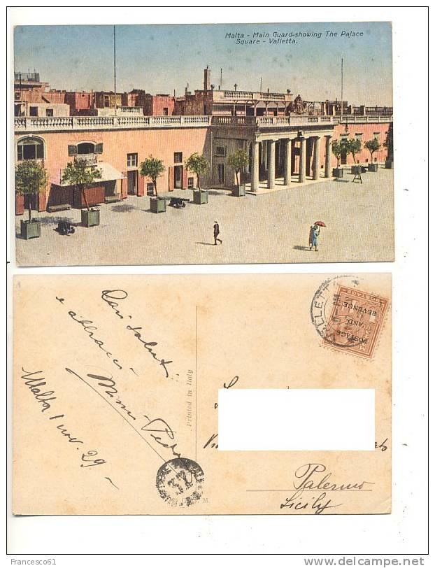 $$$ MALTA La Valletta Main Guard 1929 Postage And Revenue Stamp Solo RARE - Malta