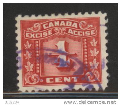 CANADA REVENUE - EXCISE TAX 1/4 CENTS RED - USED - VAN DAM # FX56 - Fiscale Zegels