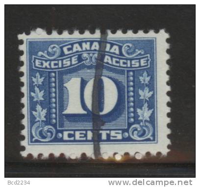 CANADA REVENUE - EXCISE TAX 10 CENTS BLUE - USED - VAN DAM # FX71 - Fiscale Zegels