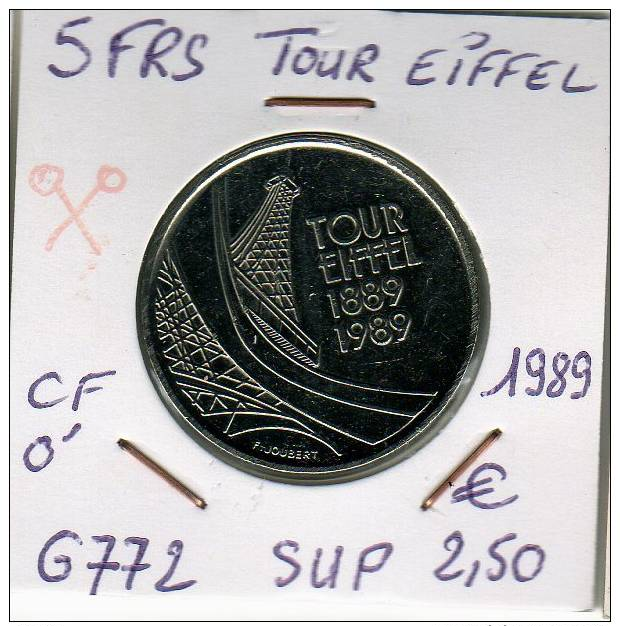 5 Francs TOUR EIFFEL 1989 - Autres & Non Classés