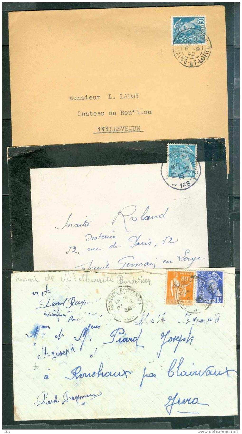 Lot De 25 Lettres Affranchies Par Type Mercure Seul Ou En Valeurs Complémentaires - AB12 - 1938-42 Mercurio