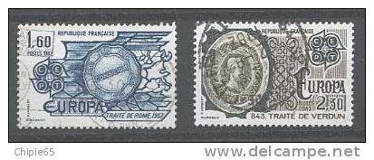 LOT DE 2 TIMBRES EUROPA DE 1982 N° 2207 ET 2208 OBLITERES - Usati