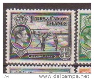 Turks & Caicos Islands 1938. Raking Salt. 1/4d. MM - Turks & Caicos