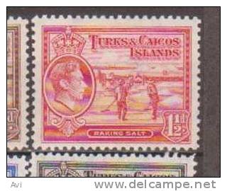 Turks & Caicos Islands 1938. Raking Salt. 1 1/2d. MM - Turks And Caicos