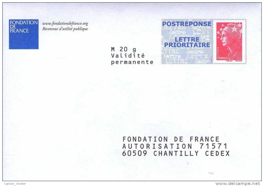 POSTREPONSE " FONDATION DE FRANCE " NEUF ( 08P528 - Repiquage Beaujard ) - Prêts-à-poster: Réponse /Beaujard