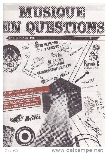 LA MUSIQUE EN CHANSON N° 4 MARS/AVRIL1982 EDITEE PAR LA SACEM REVUE TRAITANT DE LA CHANSON FRANCAISE - Musique