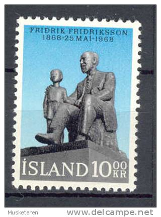 Iceland 1968 Mi. 421 Geburtstag Von Bithday Of Fridrik Fridriksson MNH** - Ongebruikt