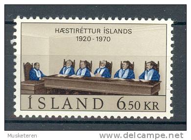 Iceland 1970 Mi. 438 Oberster Gerichtshof 50 Jahre High Court MNH** - Unused Stamps