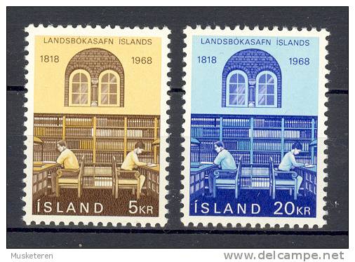 Iceland 1968 Mi. 422-23  Nationalbibliothek National Library Complete Set MNH** - Unused Stamps