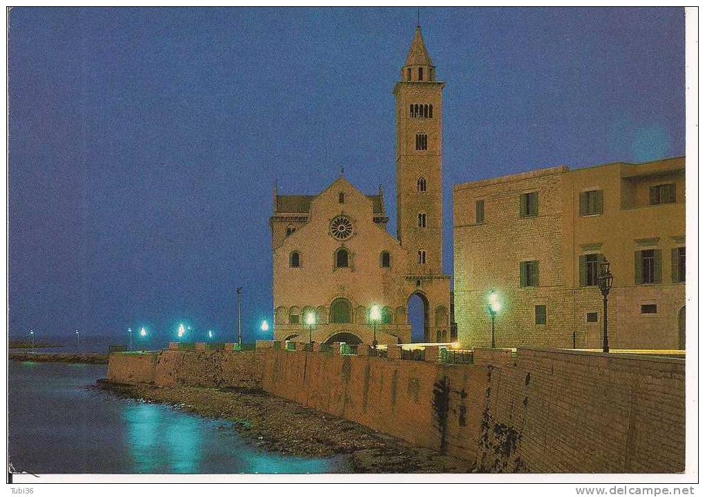 TRANI - CATTEDRALE - NOTTURNO - COLORI  VIAGGIATA  1984 - - Trani