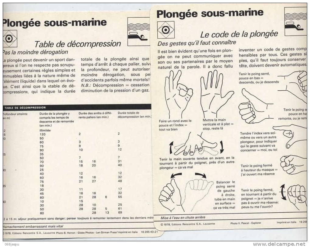 Fiche Plongee Generalité - Diving