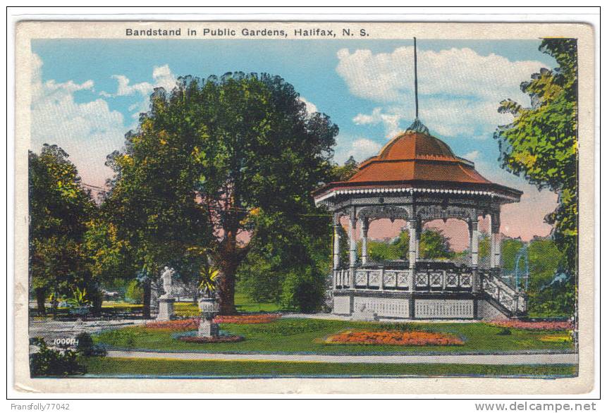 HALIFAX NOVA SCOTIA CANADA Public Garden GAZEBO BANDSTAND Circa -1920 - Halifax