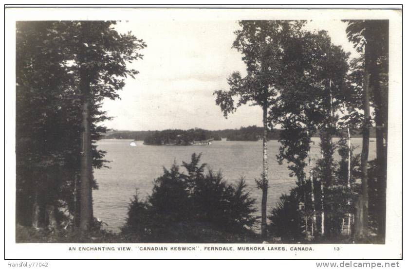 Rppc FERNDALE MUSKOKA LAKES, ONTARIO CANADA Lake View CIRCA -1930´s - Muskoka