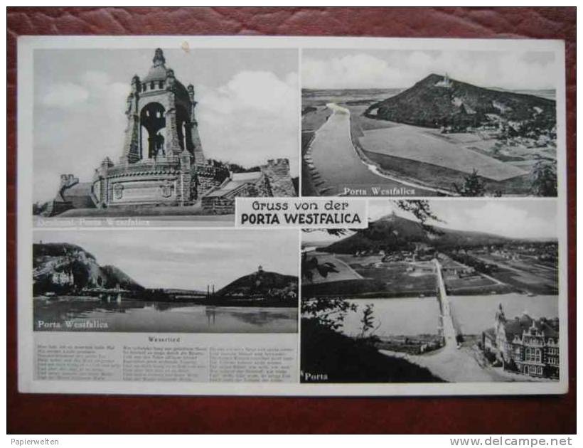 Porta Westfalica - Mehrbildkarte M. Liedtext - Porta Westfalica