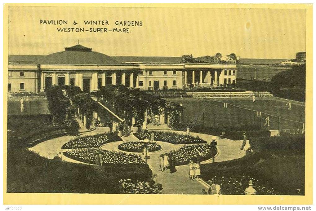 Britain United Kingdom - Pavilion & Winter Gardens, Weston-Super-Mare Old Postcard [P808] - Weston-Super-Mare