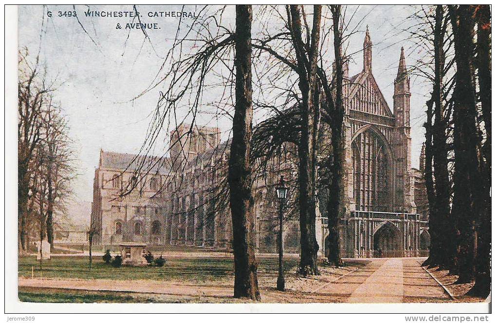 ROYAUME-UNI - ANGLETERRE - WINCHESTER - CPA - N°3493 - Winchester, Cathedral And Avenue - Winchester