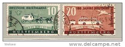 FrzMi.nr.49-50 O/ (1949) Württemberg, 100Jahre Briefmarken - Württemberg