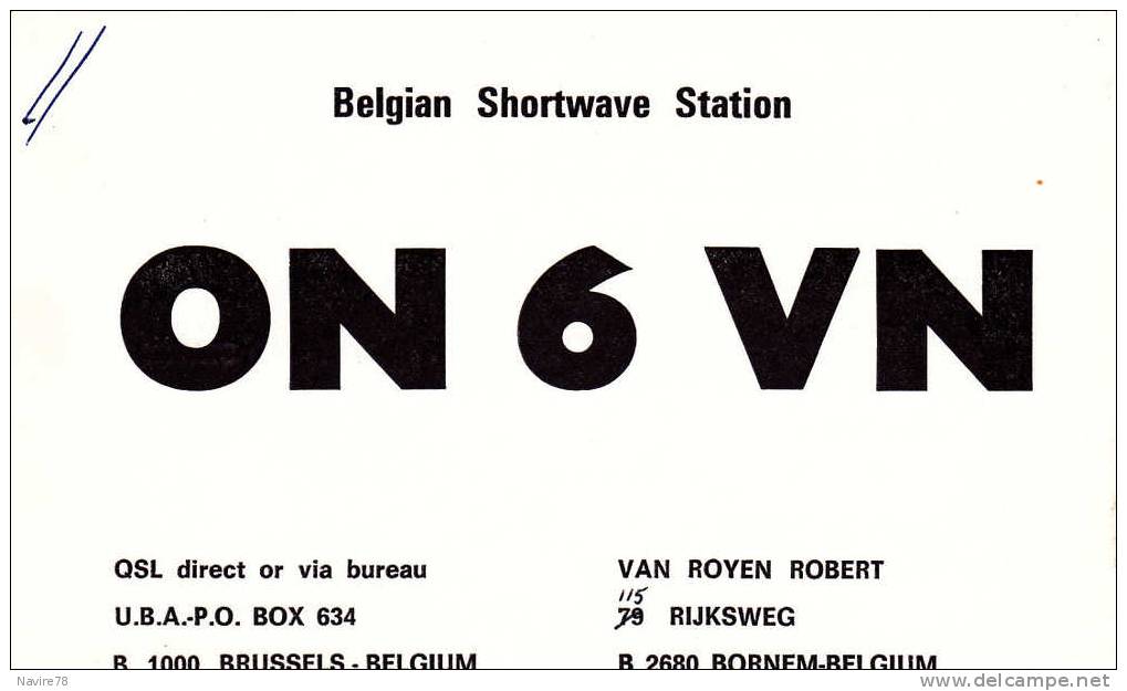 BORNEM. BELGIAN SHORTWAVE STATION.CARTE RADIO AMATEUR. - Bornem