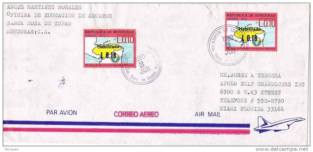 1495. Carta Aerea SANTA ROSA De COPAN (Honduras) 1980 - Honduras