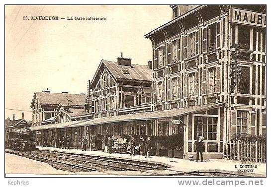 33. MAUBEUGE : La Gare Intérieure - TOP CPA - Maubeuge