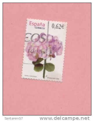 Timbre Oblitéré Used Stamp Selo Carimbado Flora HORTENSIA 0,62€ ESPAGNE SPAIN ESPANHA - Variétés & Curiosités