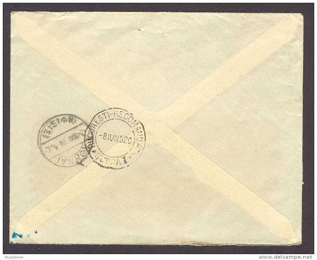 Greece BERNHARD FAHRNI Registered Recommandée Kephissia Kifissia Deluxe Cancel 1920 Cover To Bucaresti Rumania - Covers & Documents